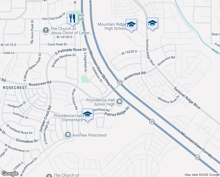 map of restaurants, bars, coffee shops, grocery stores, and more near 4606 Heritagefield Circle in Herriman