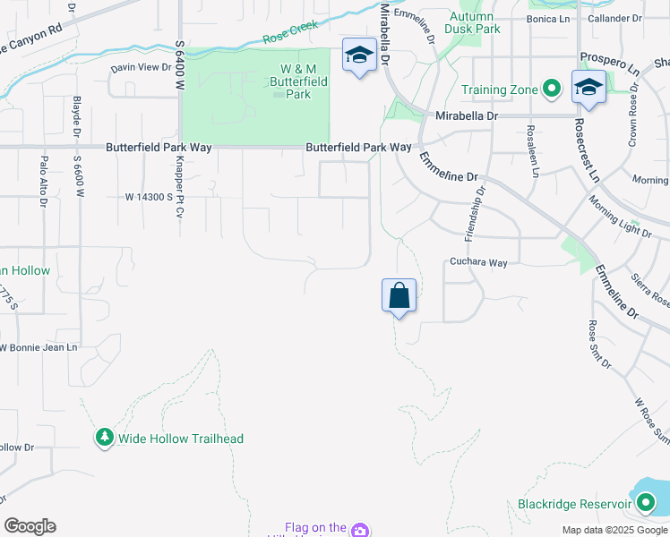 map of restaurants, bars, coffee shops, grocery stores, and more near 6043 Herriman View Way in Herriman