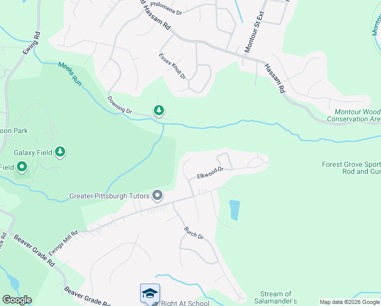 map of restaurants, bars, coffee shops, grocery stores, and more near 102 Norman Drive in Coraopolis
