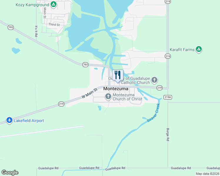 map of restaurants, bars, coffee shops, grocery stores, and more near in Montezuma