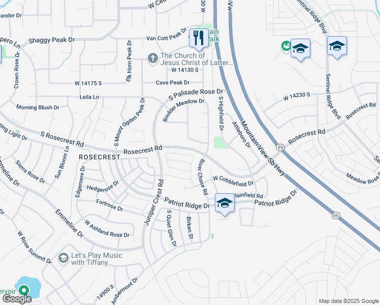 map of restaurants, bars, coffee shops, grocery stores, and more near 4894 West Yellow Topaz Drive in Herriman