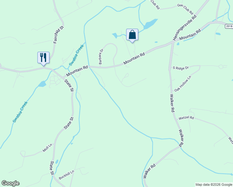 map of restaurants, bars, coffee shops, grocery stores, and more near 1106 South Barbara Drive in Alburtis