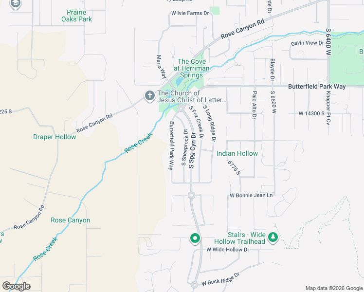 map of restaurants, bars, coffee shops, grocery stores, and more near 14401 South Sheeprock Drive in Herriman