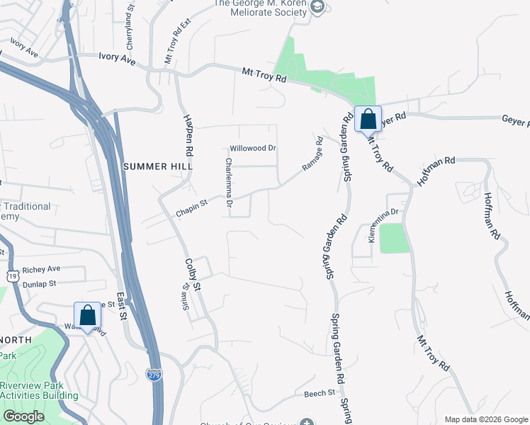 map of restaurants, bars, coffee shops, grocery stores, and more near 8 Quail Hill Road in Reserve Township