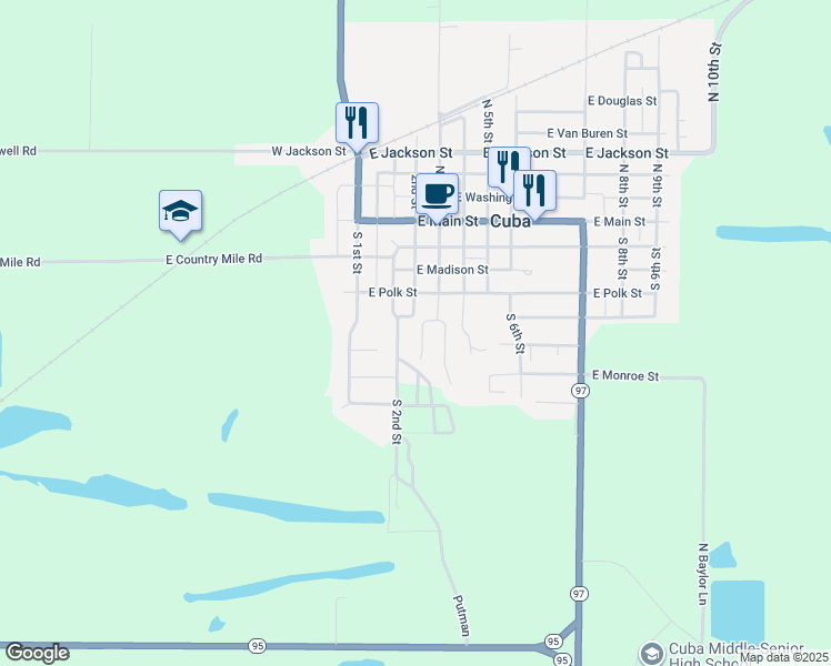 map of restaurants, bars, coffee shops, grocery stores, and more near 500-504 Circle Lane in Cuba