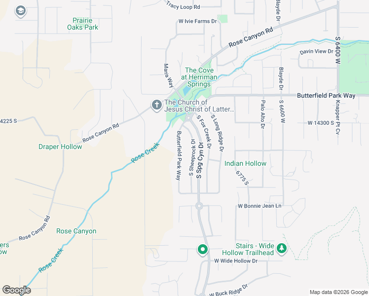 map of restaurants, bars, coffee shops, grocery stores, and more near 14402 Butterfield Park Way in Herriman
