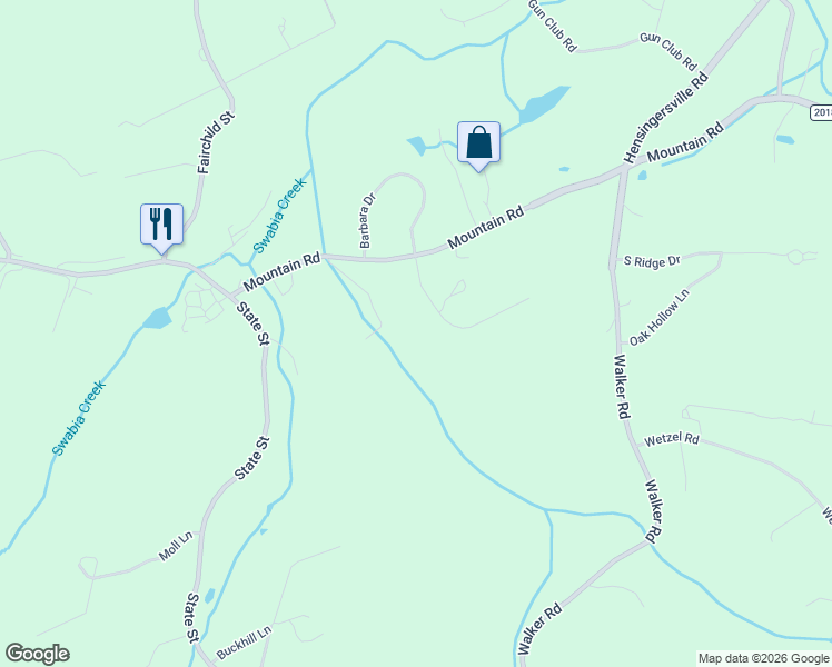 map of restaurants, bars, coffee shops, grocery stores, and more near 1106 South Barbara Drive in Alburtis