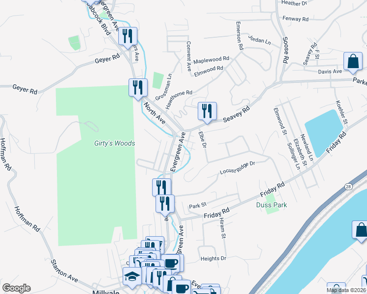 map of restaurants, bars, coffee shops, grocery stores, and more near 2 Cross Street in Pittsburgh