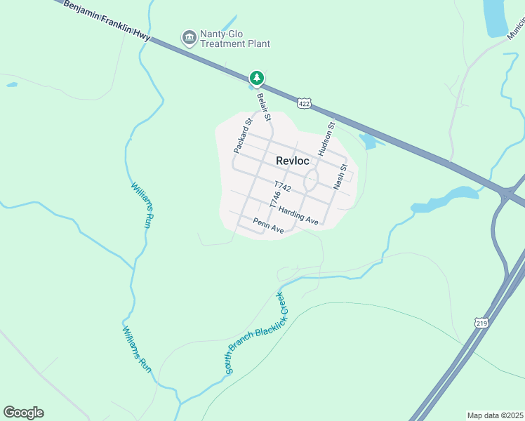 map of restaurants, bars, coffee shops, grocery stores, and more near in Revloc