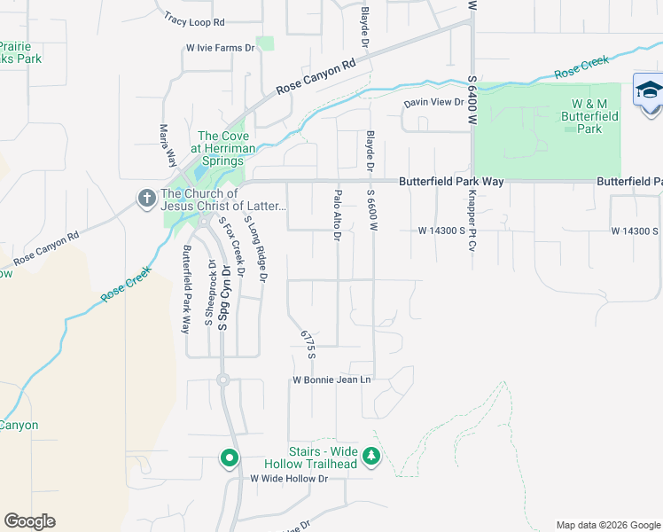 map of restaurants, bars, coffee shops, grocery stores, and more near 14368 Palo Alto Drive in Herriman