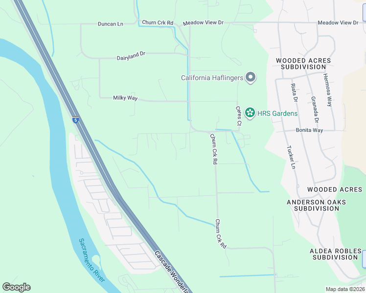 map of restaurants, bars, coffee shops, grocery stores, and more near 6901 Pistachio Lane in Redding