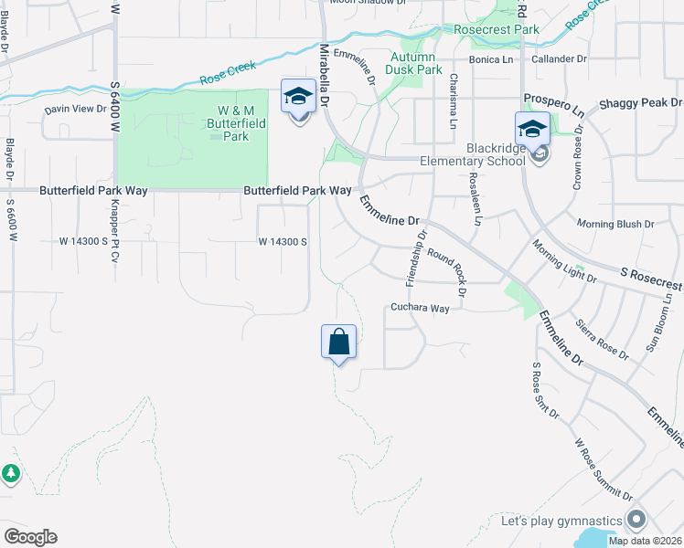 map of restaurants, bars, coffee shops, grocery stores, and more near 14412 Muirwood Circle in Herriman