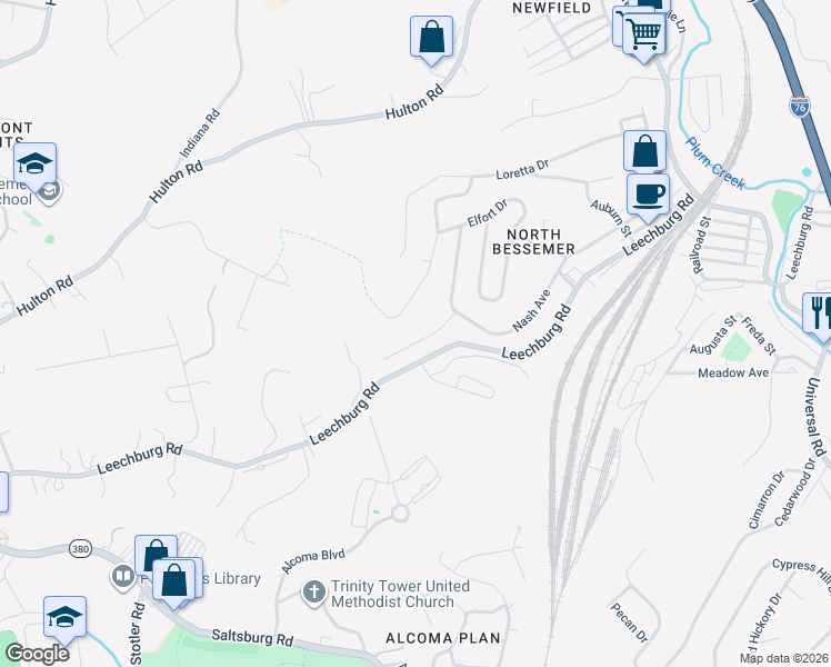 map of restaurants, bars, coffee shops, grocery stores, and more near 6595 Sentry Avenue in Pittsburgh