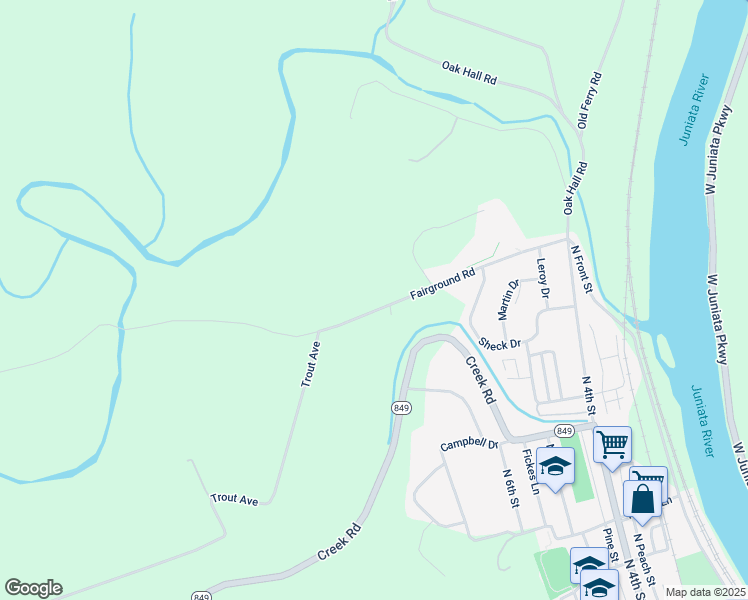 map of restaurants, bars, coffee shops, grocery stores, and more near 526 Fairground Road in Newport