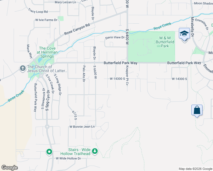 map of restaurants, bars, coffee shops, grocery stores, and more near 14286 Solemn Way in Herriman