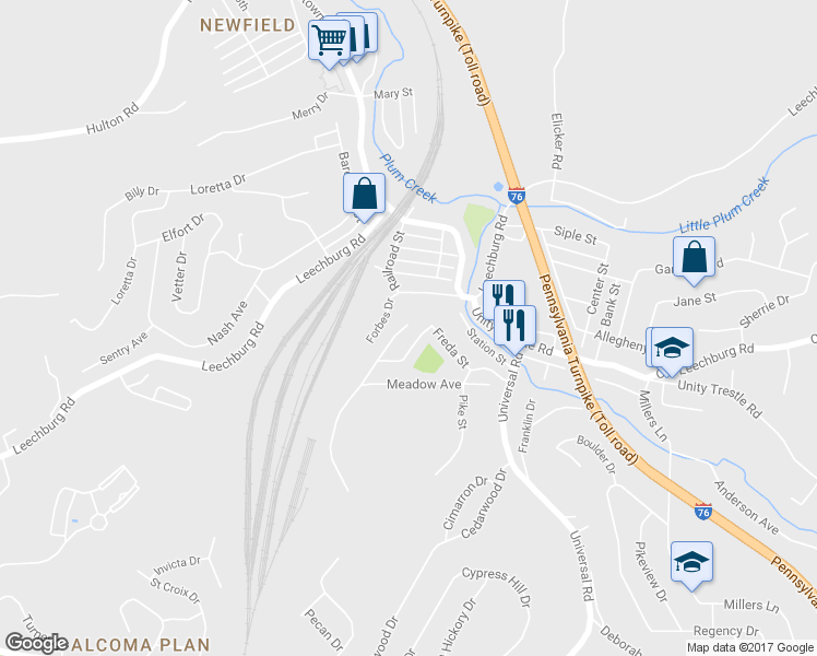 map of restaurants, bars, coffee shops, grocery stores, and more near 224 North Meadow Avenue in Pittsburgh