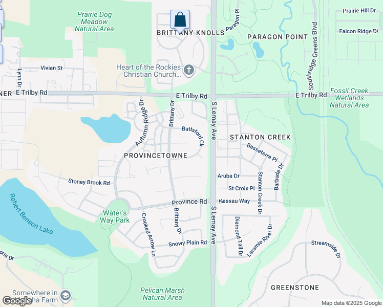 map of restaurants, bars, coffee shops, grocery stores, and more near 930 Deerhurst Circle in Fort Collins