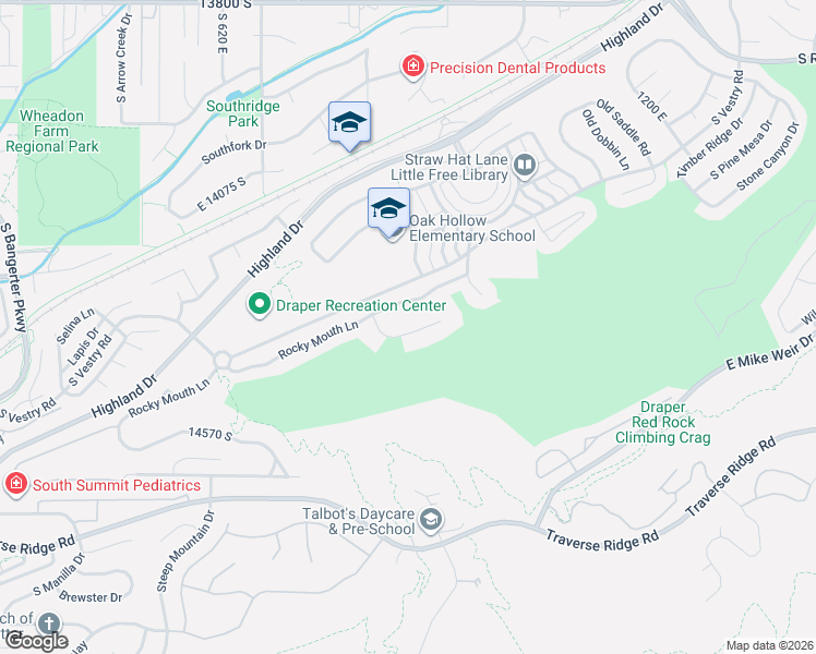 map of restaurants, bars, coffee shops, grocery stores, and more near 883 Kaseys Circle in Draper