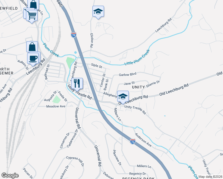 map of restaurants, bars, coffee shops, grocery stores, and more near 712 Garlow Boulevard in Pittsburgh