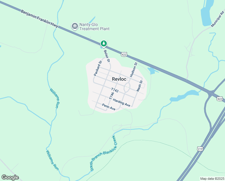 map of restaurants, bars, coffee shops, grocery stores, and more near 170 Wood Avenue in Ebensburg