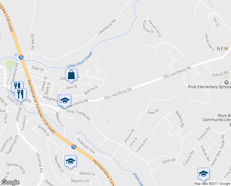 map of restaurants, bars, coffee shops, grocery stores, and more near 341 Old Leechburg Road in Pittsburgh