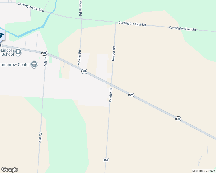 map of restaurants, bars, coffee shops, grocery stores, and more near 3690 County Road 169 in Cardington