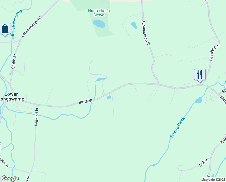 map of restaurants, bars, coffee shops, grocery stores, and more near 1942 State St in Alburtis