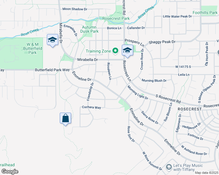 map of restaurants, bars, coffee shops, grocery stores, and more near 5672 Emmeline Drive in Herriman