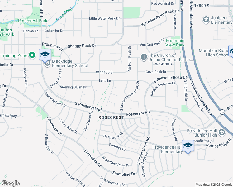 map of restaurants, bars, coffee shops, grocery stores, and more near 5163 Alpen Glow Court in Herriman