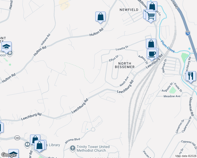 map of restaurants, bars, coffee shops, grocery stores, and more near 6595 Sentry Avenue in Pittsburgh
