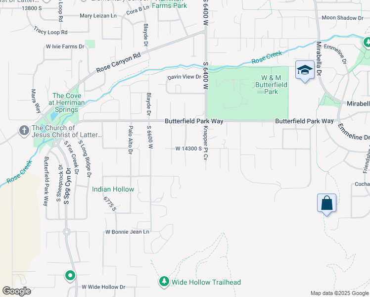 map of restaurants, bars, coffee shops, grocery stores, and more near 6435 West 14300 South in Herriman