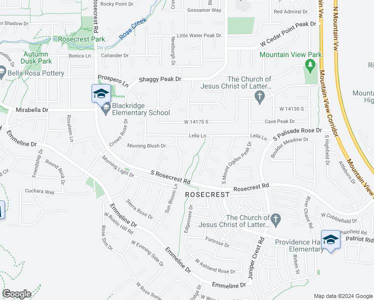 map of restaurants, bars, coffee shops, grocery stores, and more near 14329 Sun Bloom Lane in Herriman