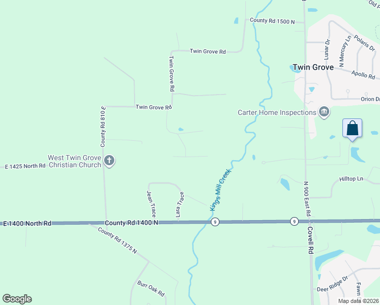 map of restaurants, bars, coffee shops, grocery stores, and more near 14360 North Oak Tree Lane in Bloomington