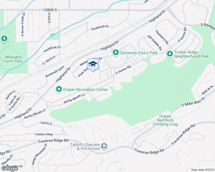 map of restaurants, bars, coffee shops, grocery stores, and more near 928 Rocky Mouth Lane in Draper