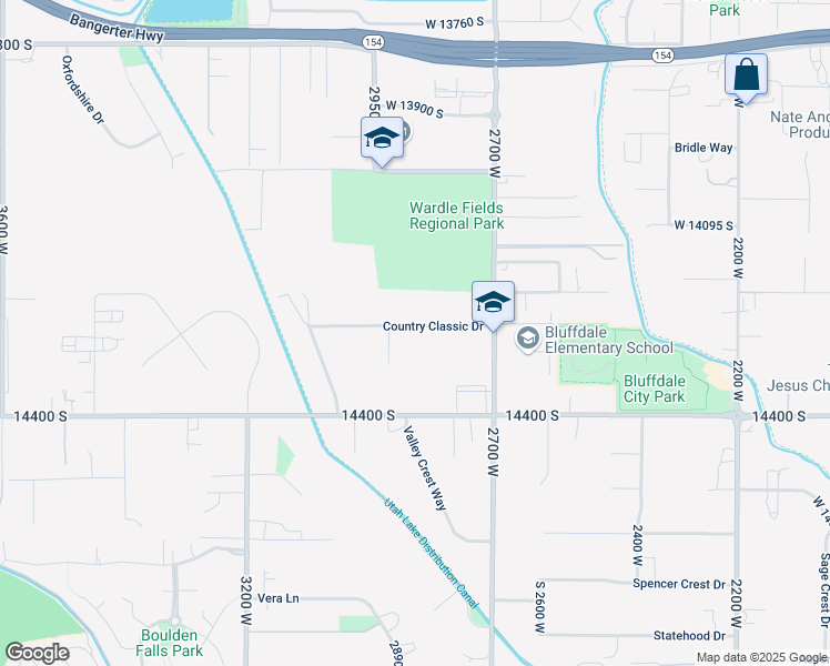 map of restaurants, bars, coffee shops, grocery stores, and more near 2859 Country Classic Drive in Riverton