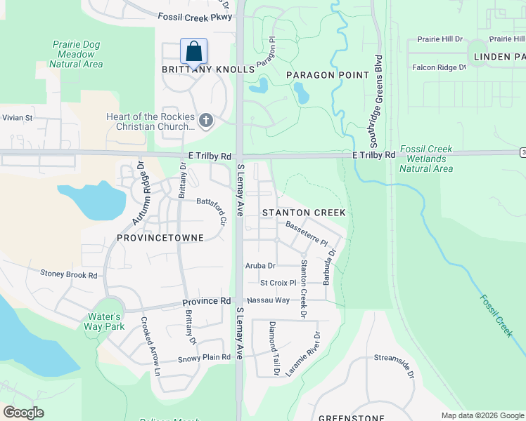 map of restaurants, bars, coffee shops, grocery stores, and more near 6720 Antigua Drive in Fort Collins