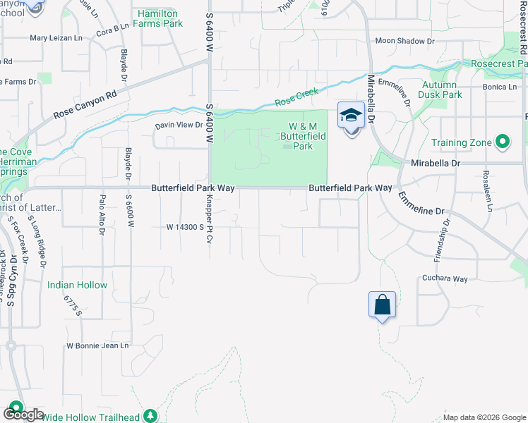 map of restaurants, bars, coffee shops, grocery stores, and more near 14259 South Fort Pierce Way in Herriman