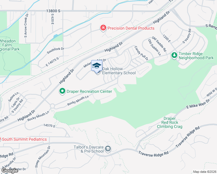 map of restaurants, bars, coffee shops, grocery stores, and more near 929 Rocky Mouth Lane in Draper