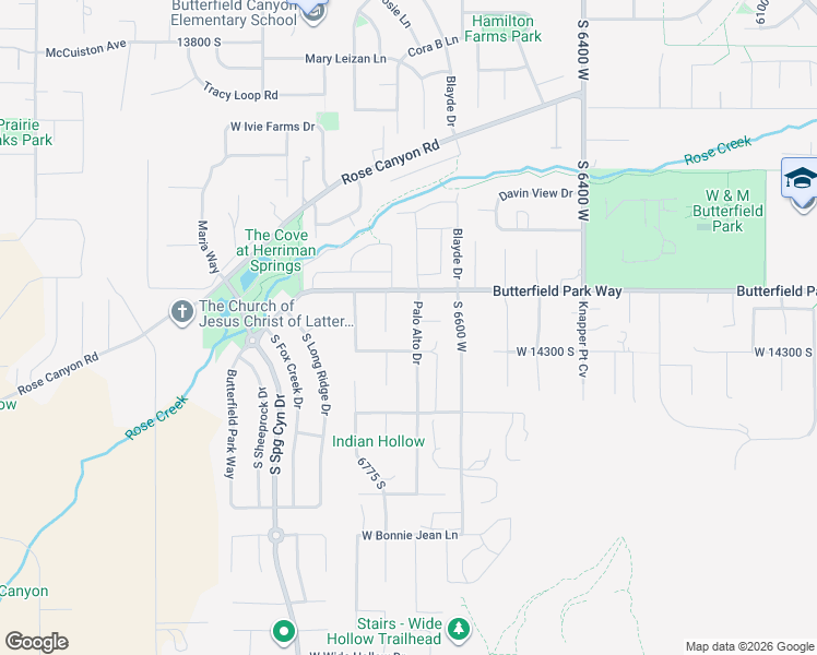 map of restaurants, bars, coffee shops, grocery stores, and more near 6658 Palo Alto Circle in Herriman