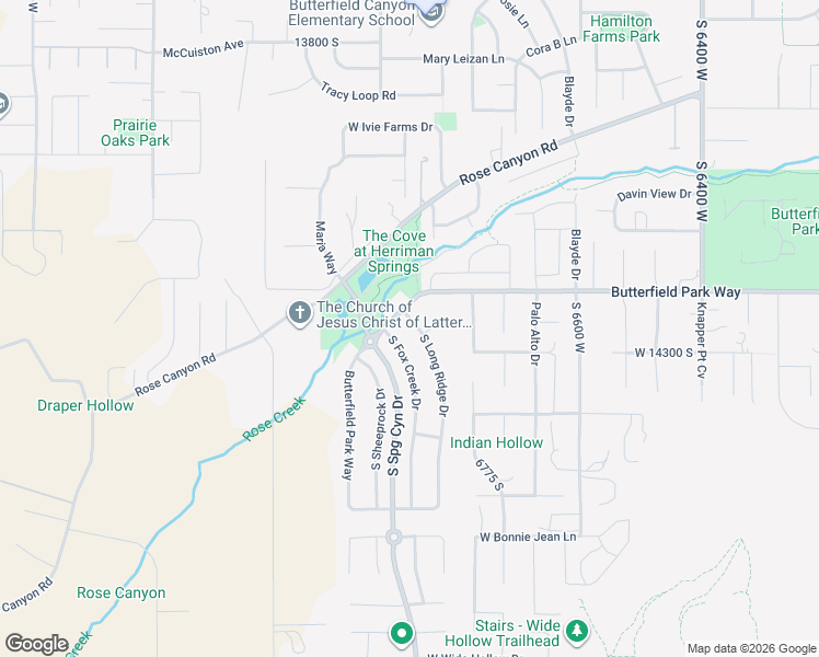 map of restaurants, bars, coffee shops, grocery stores, and more near 14237 South Long Ridge Drive in Herriman