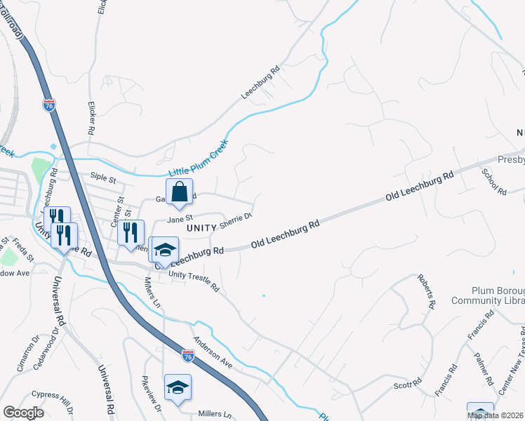 map of restaurants, bars, coffee shops, grocery stores, and more near 300 Sherrie Drive in Pittsburgh