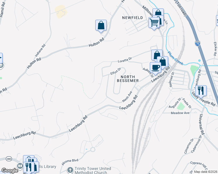 map of restaurants, bars, coffee shops, grocery stores, and more near 179 Vetter Drive in Pittsburgh