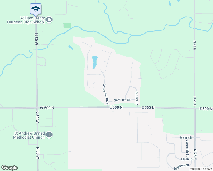 map of restaurants, bars, coffee shops, grocery stores, and more near 5119 Grapevine Boulevard in West Lafayette