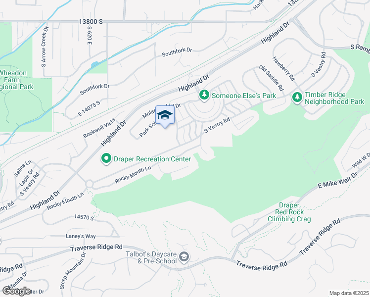 map of restaurants, bars, coffee shops, grocery stores, and more near 919 Rocky Mouth Lane in Draper