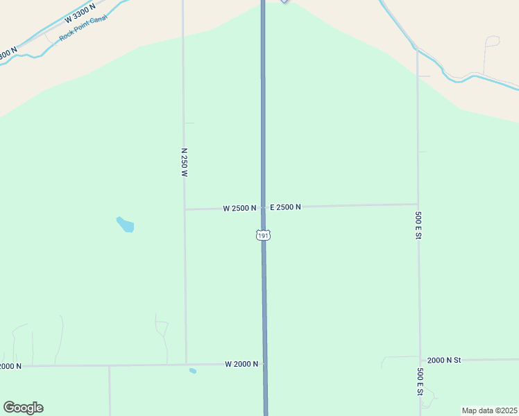 map of restaurants, bars, coffee shops, grocery stores, and more near 2 West 2500 North in Vernal