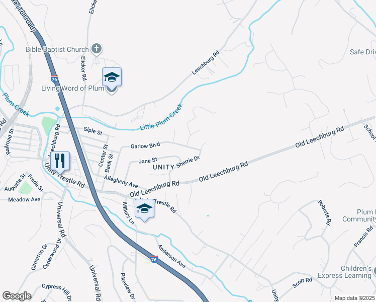 map of restaurants, bars, coffee shops, grocery stores, and more near 862 Garlow Boulevard in Pittsburgh