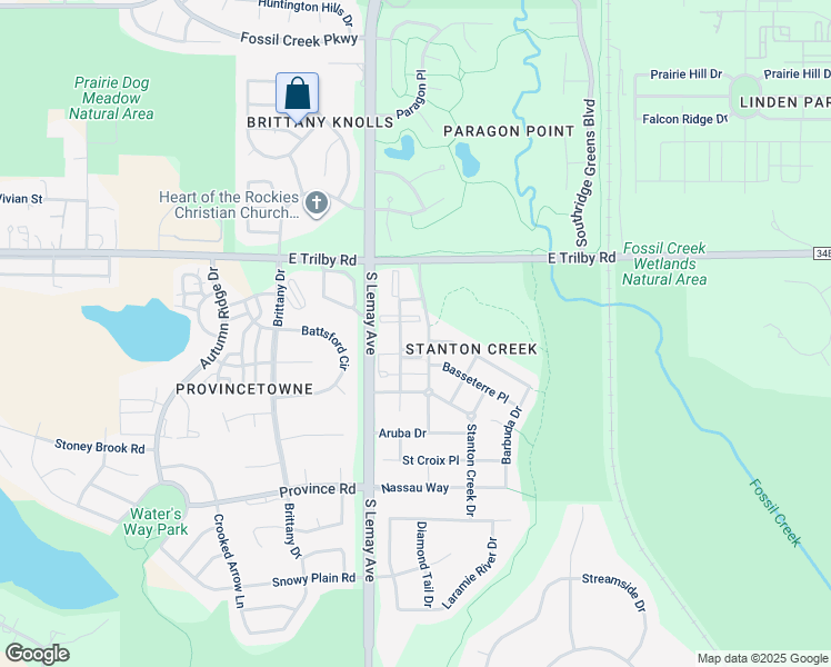 map of restaurants, bars, coffee shops, grocery stores, and more near 6720 Antigua Drive in Fort Collins