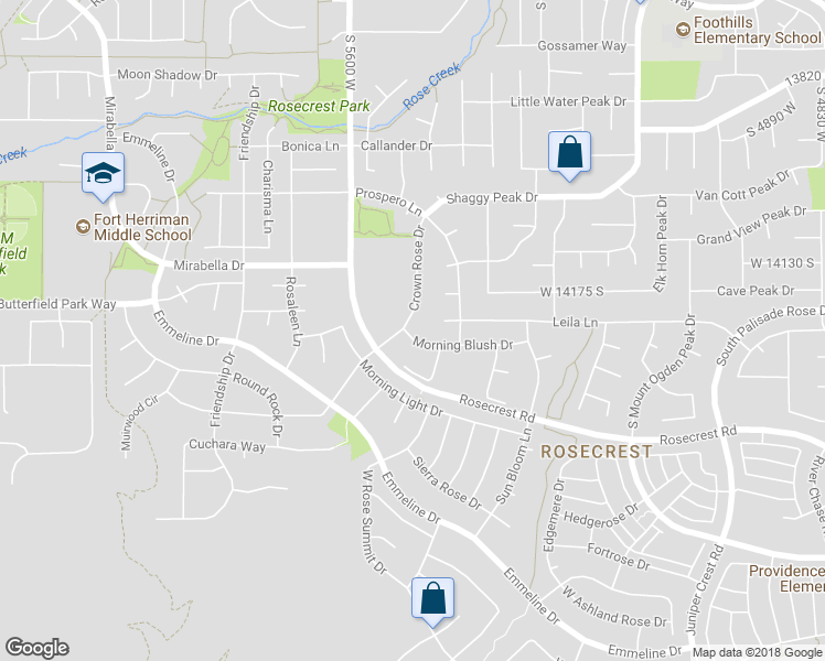 map of restaurants, bars, coffee shops, grocery stores, and more near 5504 Morning Blush Drive in Herriman