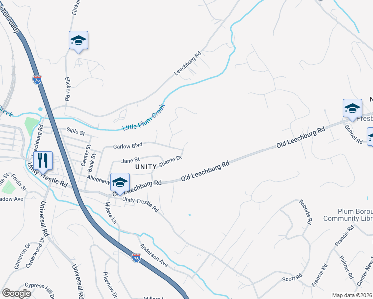 map of restaurants, bars, coffee shops, grocery stores, and more near 300 Sherrie Drive in Pittsburgh