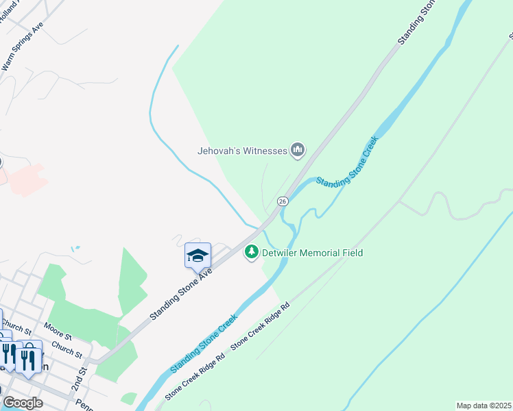 map of restaurants, bars, coffee shops, grocery stores, and more near 9784 Frazier Crest in Huntingdon